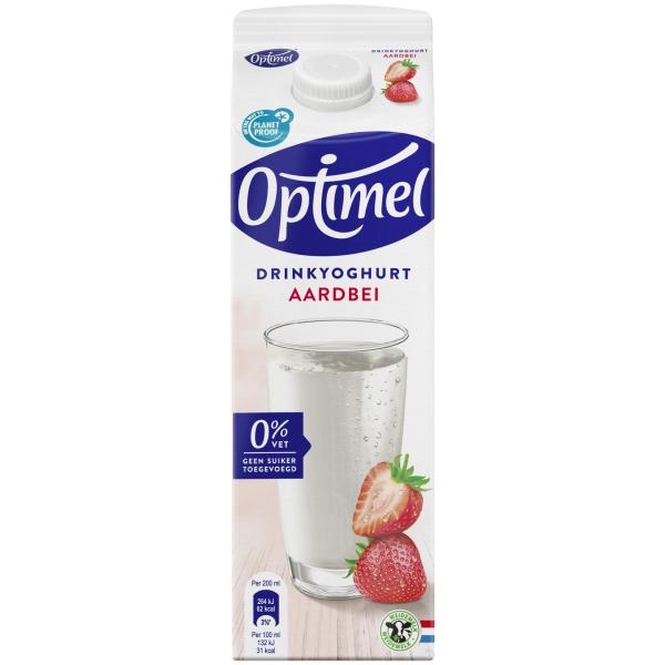 Optimel Drinkyoghurt aardbei 0% vet 1L