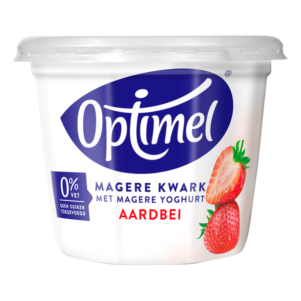 Optimel Magere kwark aardbei 0% vet 500g