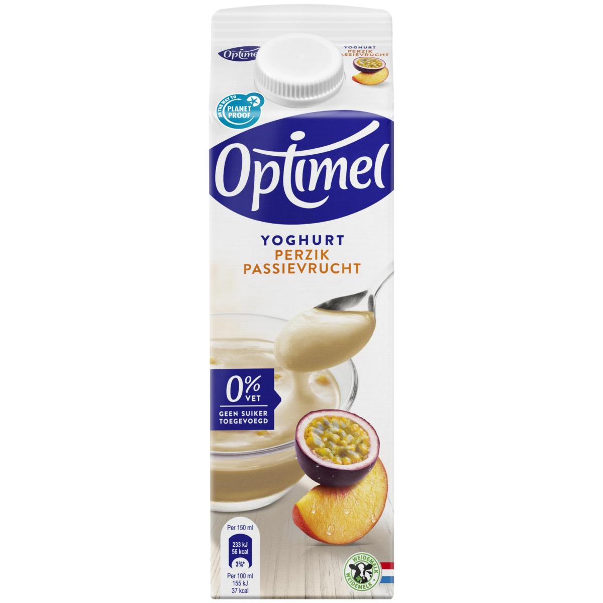 Optimel Magere Yoghurt Perzik Passievrucht 0% Vet 1L | Optimel