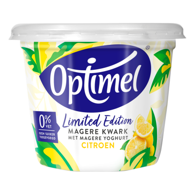 Optimel Magere kwark limited edition citroen 0% vet 500g