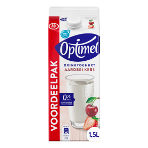 Optimel Drinkyoghurt Aardbei Kers 0% vet 1.5L