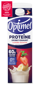 Optimel Proteïne Drinkyoghurt Aardbei Banaan 1ltr