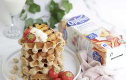 Peachy-Aardbei wafels